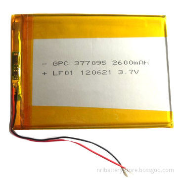 2600mAh Lithium Polymer Battery with 3.7V, Suitable for Tablet PC, E-book